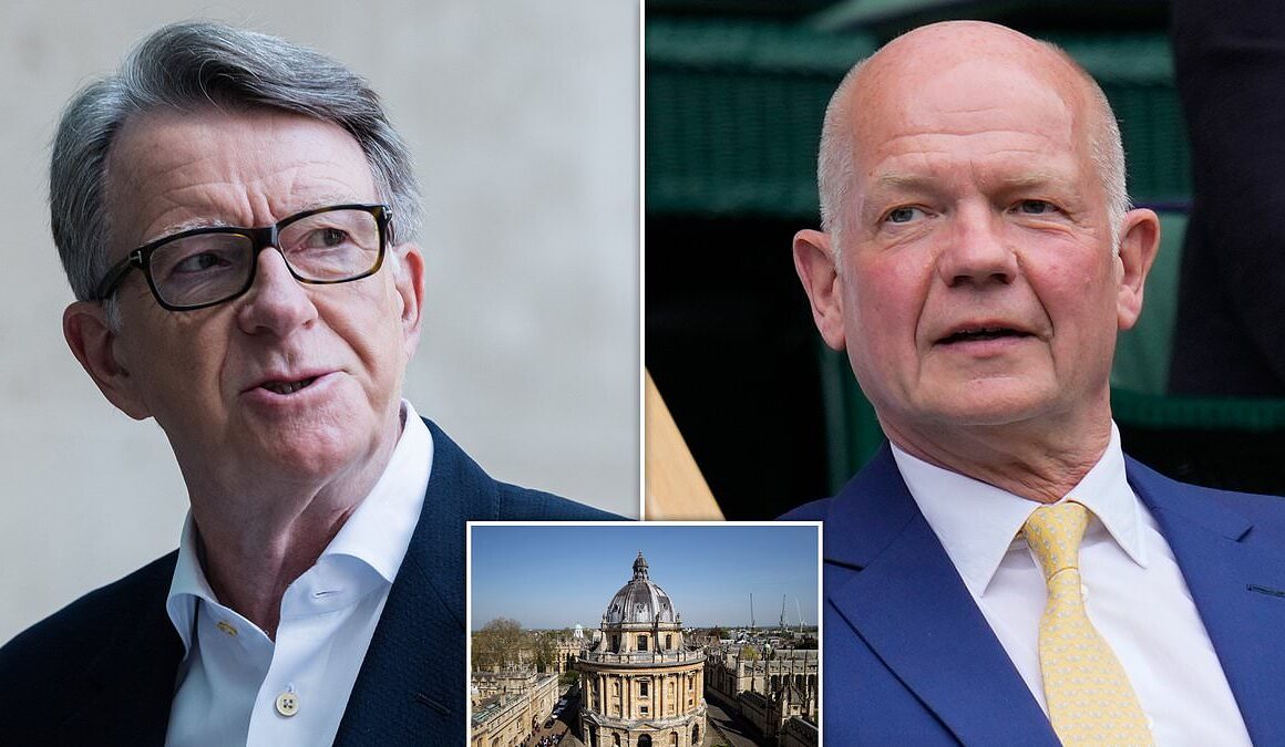 Labour and Conservative stalwarts Peter Mandelson and William Hague in race for University of Oxford chancellor job