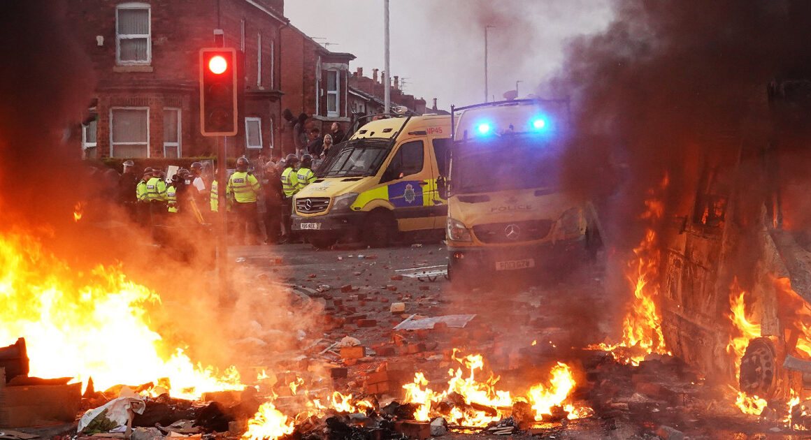 Far-right protesters clash with police near the site of U.K. stabbing attack that killed 3 girls