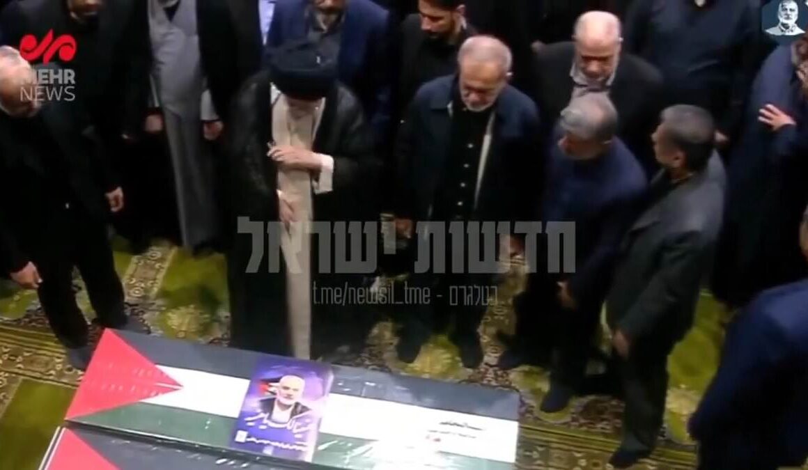 Prayers and flowers… for a terrorist leader: Iran’s Ayatollah prays over Hamas chief Ismail Haniyeh’s coffin after vowing ‘revenge’ for ‘Israeli’ assassination – as US calls on ‘all parties’ to ‘avoid escalation’