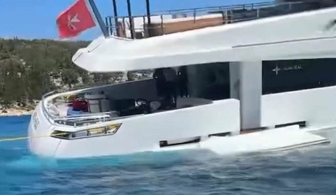 New footage emerges of £16m megayacht that sank after crew ‘left a side door open’, forcing tourists to abandon ship, as it is revealed the vessel had recently been renovated at huge expense