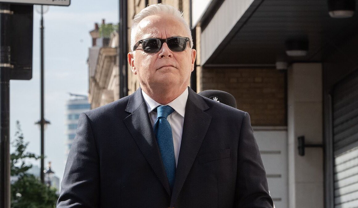 Body language expert claims that ‘confident’ Huw Edwards kept his inner emotions bottled up and showed ‘bravado’ as he walked into courtroom to admit making indecent images of children