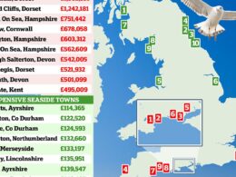 Revealed: Britain’s most expensive coastal towns where homes go for more than £1million and the cheap alternatives where you can get a slice of the beach for just a tenth of the price – is YOUR favourite seaside staycation on the list?