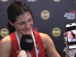 Emotional moment female boxer dedicates qualifying for Olympics to her dead father… only to ultimately lose to ‘biologically male’ opponent – but dignified Italian says she hopes Imane Khelif ‘carries on to the end’