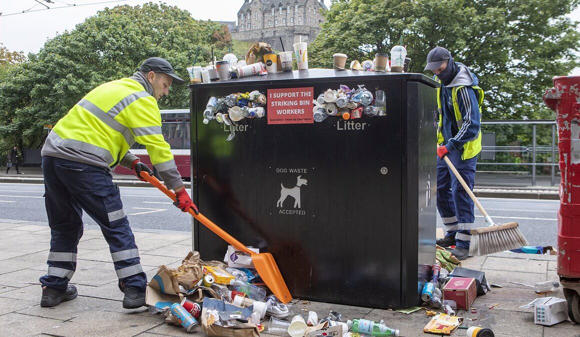 Councils to hold emergency talks amid fears Scotland’s streets could be overflowing with rubbish within DAYS as waste collection staff set to go on strike