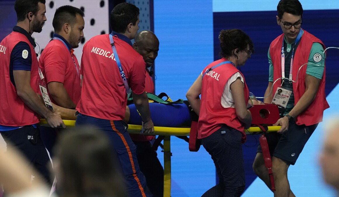 BREAKING NEWSSlovakian swimmer Tamara Potocká, 21, collapses and is taken away on a stretcher in front of horrified spectators and her Brit rival after finishing seventh in Olympic 200m individual medley heat