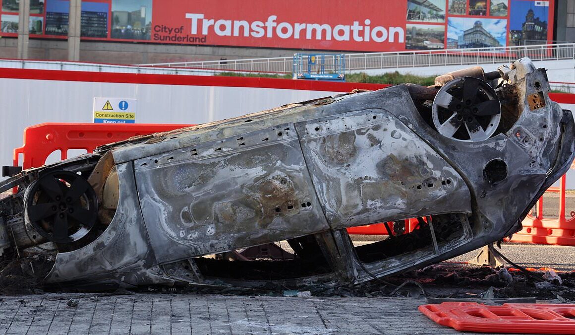 Day after the nightmare before for Sunderland waking up to carnage from the city’s riot as two police officers remain in hospital, eight suspects are held by cops – and Britain braces itself for further chaos today with more events set to take place