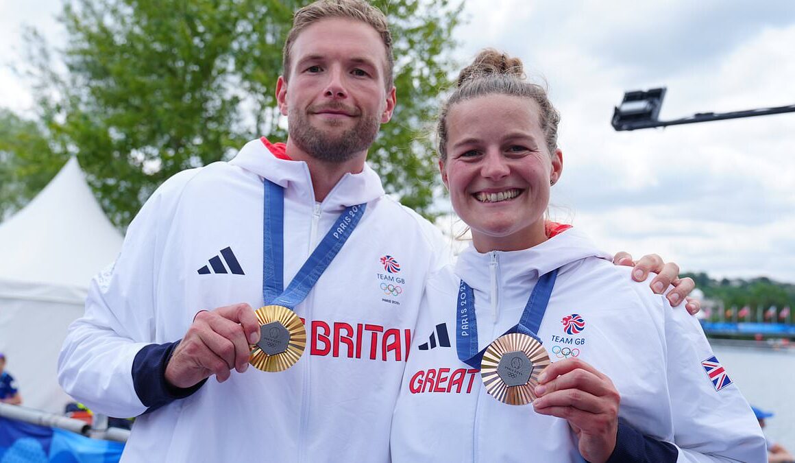 Brother and sister win Olympic gold medals just minutes apart during ‘Super Saturday’ as team GB adds to medal haul with awards in the equestrian, rowing and athletics