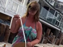 Bellowing Karen filmed trying to rope off public California beach is hit with very hefty punishment