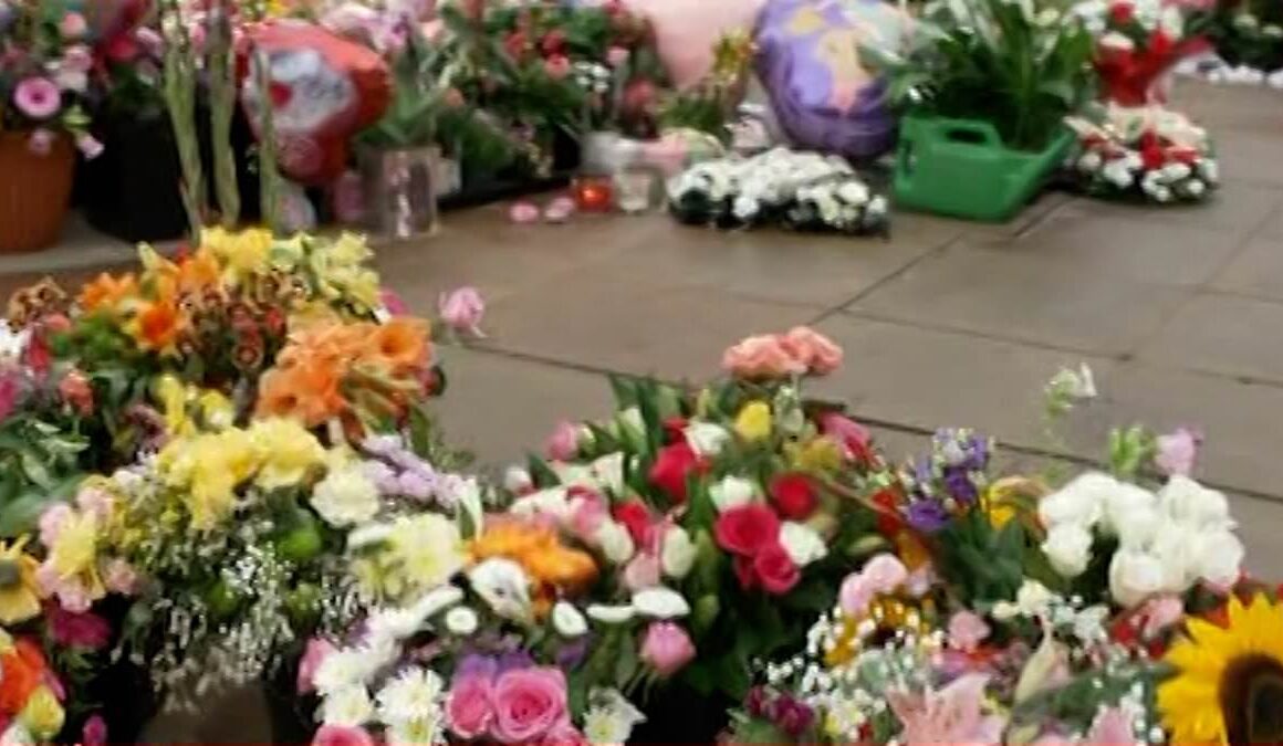 Crowds to gather in Southport for memorial service in memory of three girls stabbed to death at Taylor Swift dance event as town centre is filled with color flowers and balloons