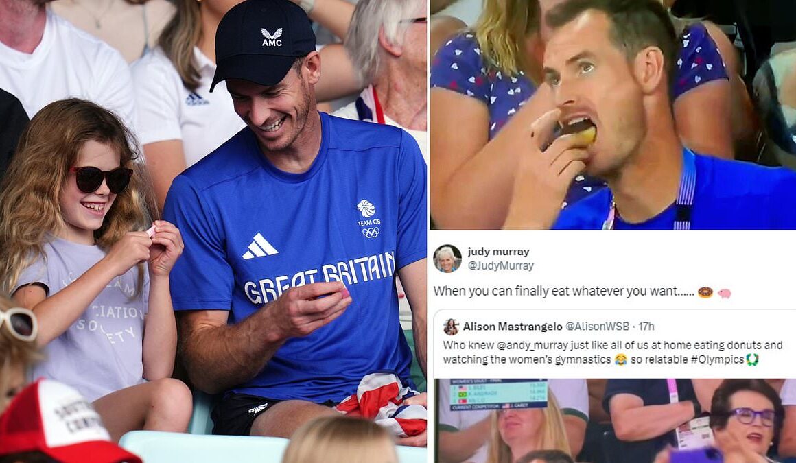 New snacks please! Sir Andy Murray tucks into sweets and doughnuts just days after bowing out of tennis