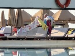 Instant karma for selfish sunbed hoggers! Turkish hotel staff remove towels from ‘reserved’ loungers so everyone gets a chance to sit by the pool