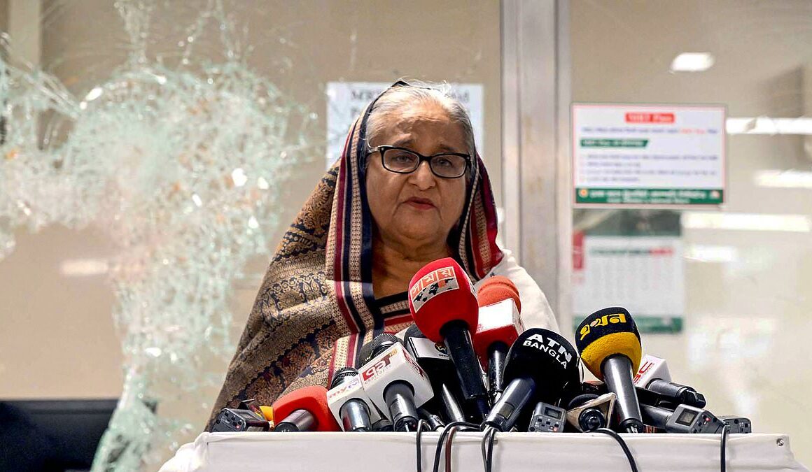 Bangladesh prime minister Sheikh Hasina resigns and flees country as protesters storm palace after weekend of violence left 95 dead