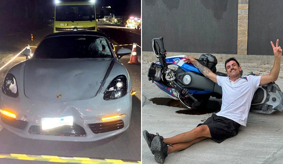 Porsche-driving influencer Renan da Silva is on the run after fatal hit-and-run that killed farmer