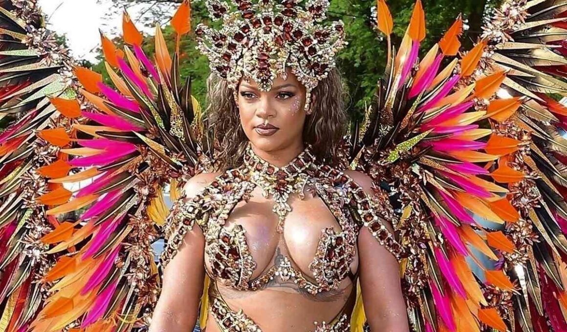 Rihanna Dazzles in Bejeweled, Curve-Baring Carnival Costume: See Her Look!