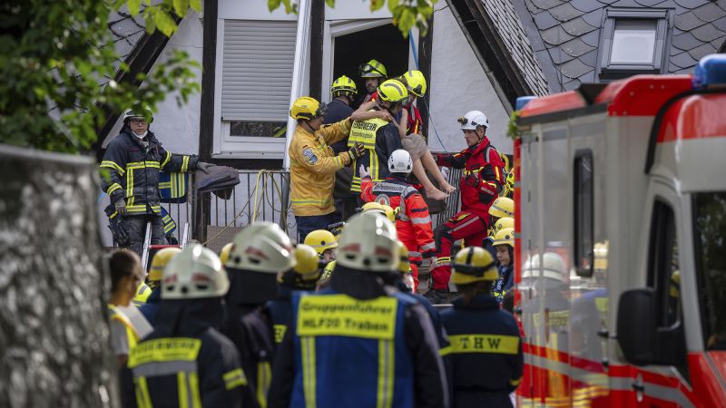 Two dead and several trapped after hotel collapses in Germany