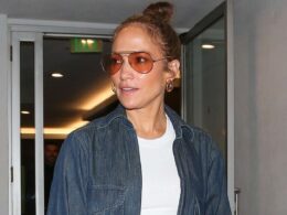 Jennifer Lopez Teams $1,500 Jumpsuit with a $4,400 Bag for a Denim-on-Denim Moment That Is Peak JLo