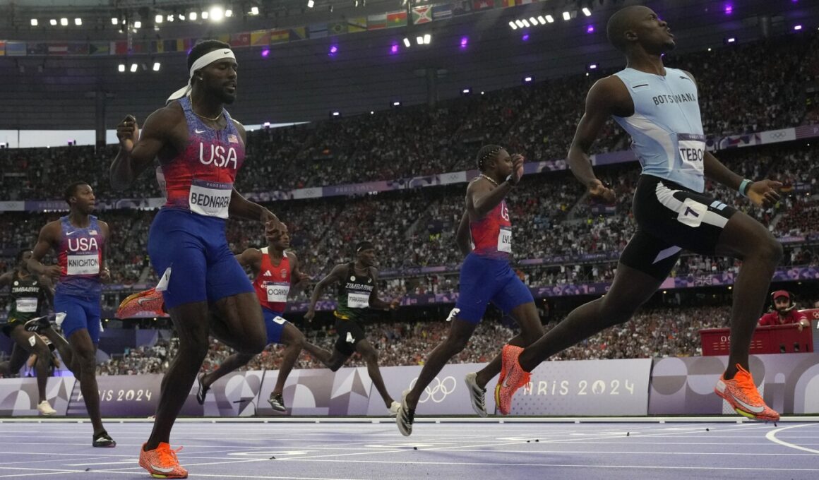 Olympics live updates: Letsile Tebogo upsets Noah Lyles to win men’s 200 meters