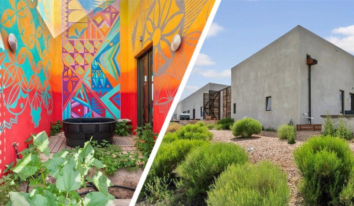 A Colorful Secret Awaits at Astonishing Concrete Home in New Mexico Desert