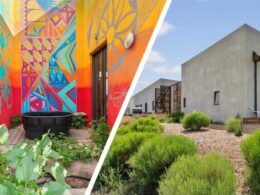 A Colorful Secret Awaits at Astonishing Concrete Home in New Mexico Desert