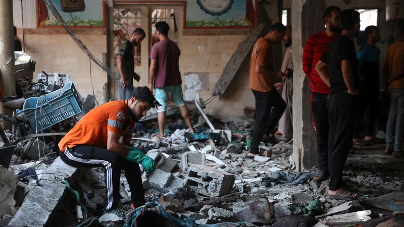 At least 90 Palestinians killed in Israeli school strike, Gaza officials say