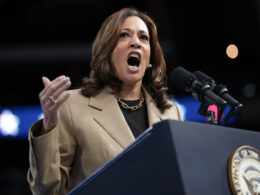 Kamala Harris Pauses Arizona Rally to Talk to Hecklers