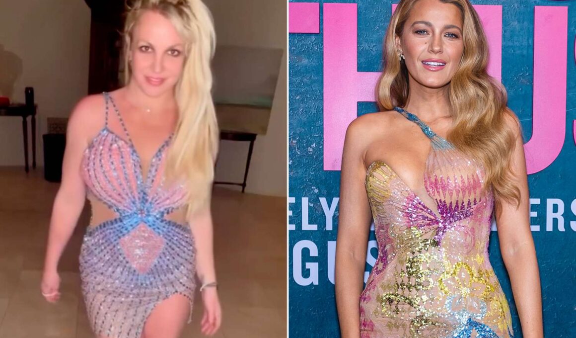 Britney Spears Debuts ‘Updated’ Version of Her 2002 Versace Gown Worn by Blake Lively: ‘I Like It Way Better’