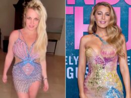 Britney Spears Debuts ‘Updated’ Version of Her 2002 Versace Gown Worn by Blake Lively: ‘I Like It Way Better’