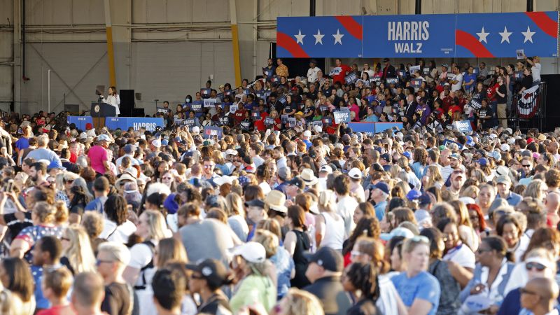 Trump spreads false conspiracy theory about Harris’ Detroit crowd size