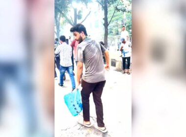 This student was handing out bottles of water to protesters. Minutes later, he was dead