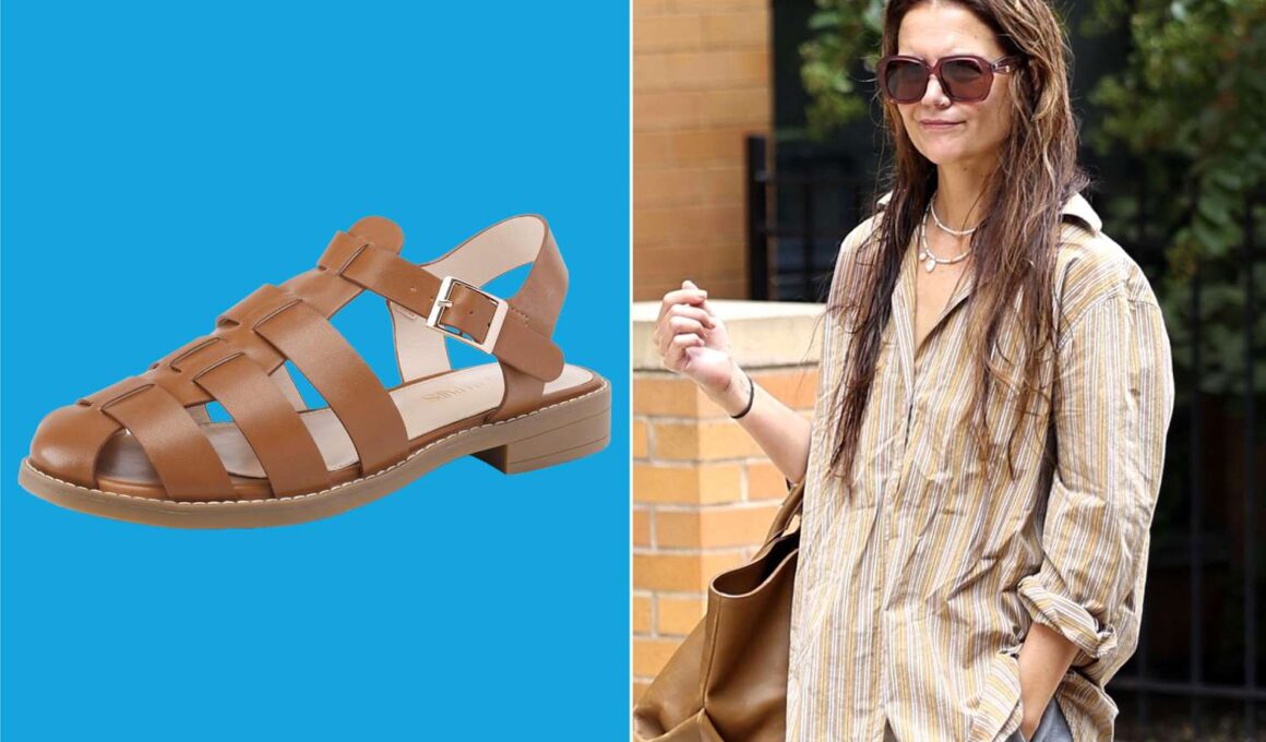 Katie Holmes Made Supportive Fisherman Sandals Work for Fall by Styling Them with Two Cozy Celeb-Worn Basics