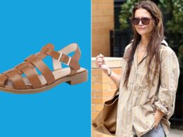 Katie Holmes Made Supportive Fisherman Sandals Work for Fall by Styling Them with Two Cozy Celeb-Worn Basics