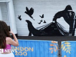 Banksy’s latest work appears on London Zoo gates