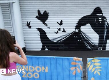Banksy’s latest work appears on London Zoo gates