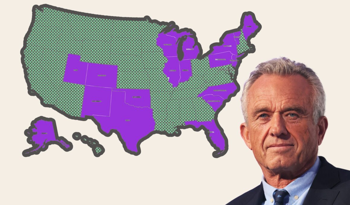 Map Shows States Where RFK Jr Is Now on the Ballot