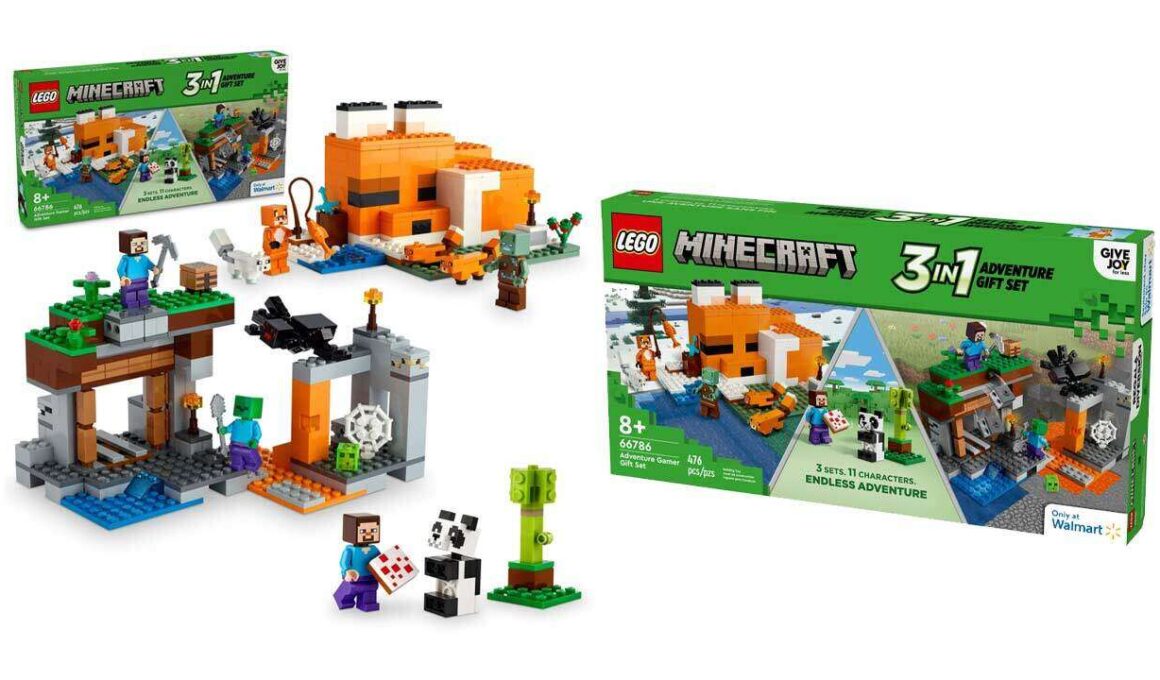 Lego Minecraft Gift Set Comes With Three Builds For Only $30