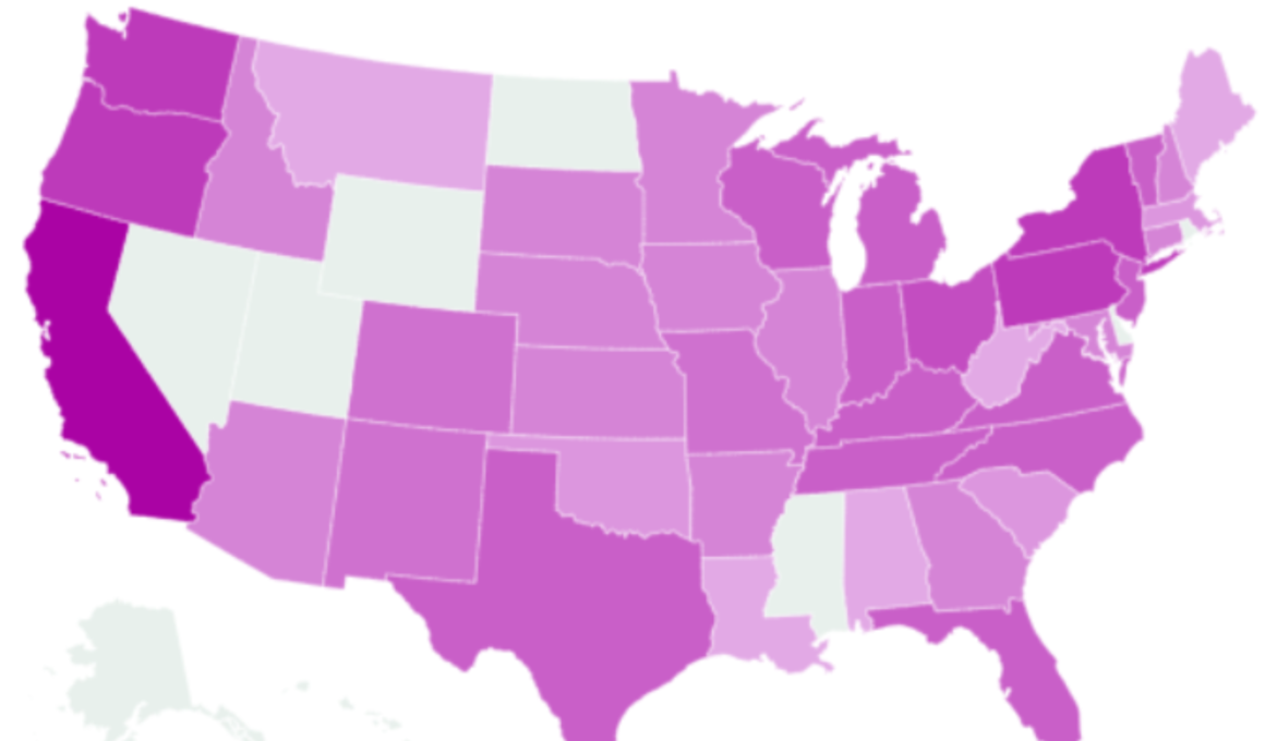 Map Shows States That Make the Most Wine