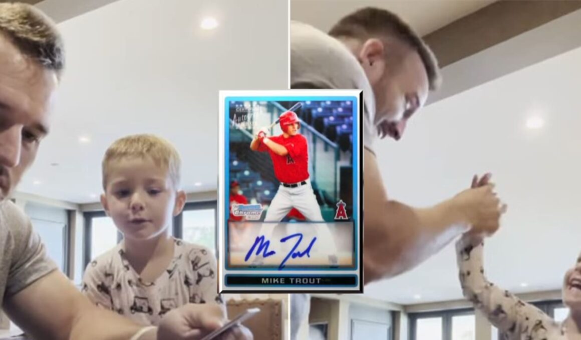 ‘We just pulled a monster!’ Trout & son get massive surprise, find own rookie card’We just pulled a monster!’ Trout & son get massive surprise, find own rookie card