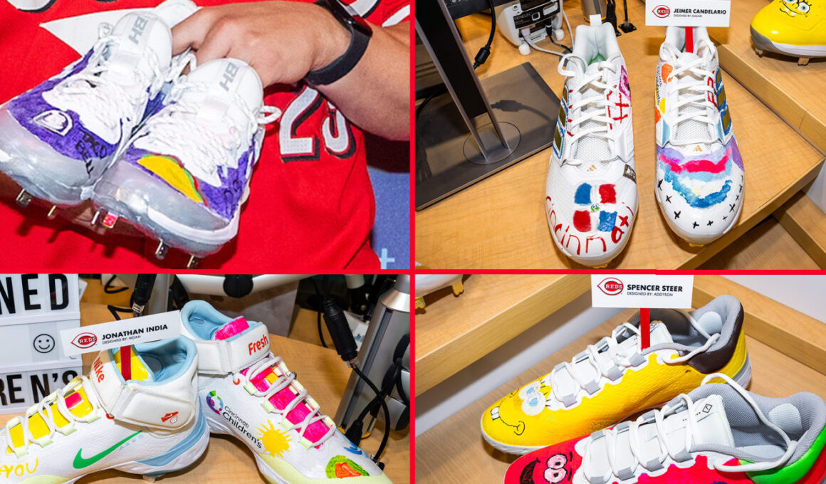 Reds rocking one-of-a-kind cleats designed by Cincinnati Children’s patientsReds rocking one-of-a-kind cleats designed by Cincinnati Children’s patients