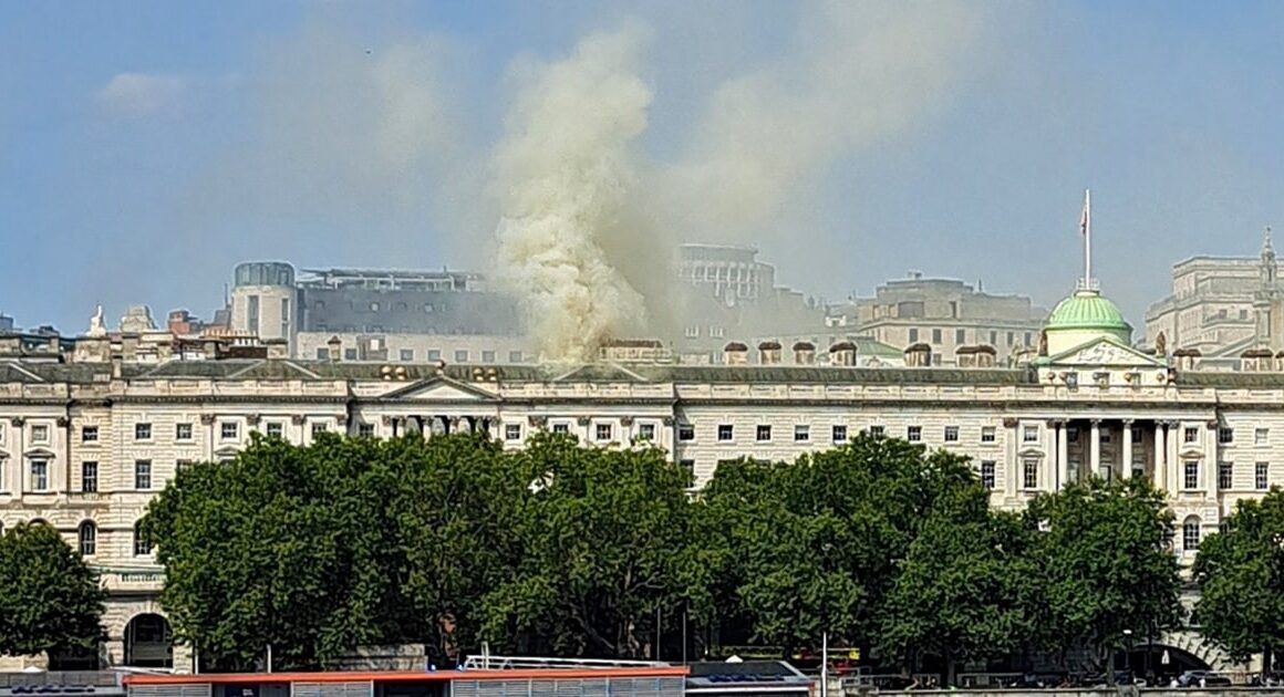 London’s Somerset House blaze brought under control by more than 100 firefighters