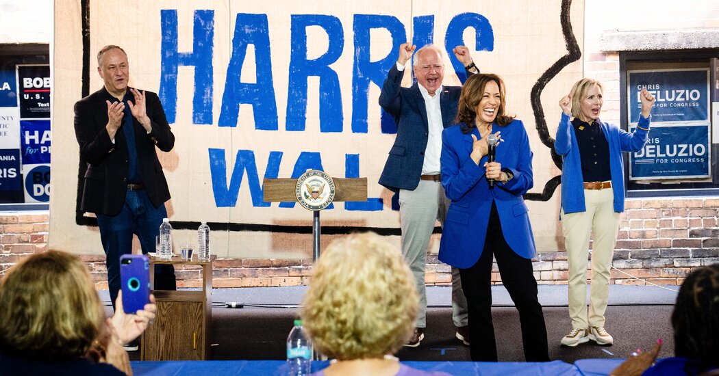 Harris and Walz Venture Into Less-Friendly Terrain to Court Pennsylvania Voters