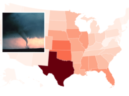 Map Shows States With The Most Tornados