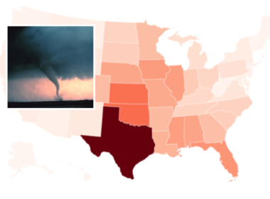 Map Shows States With The Most Tornados