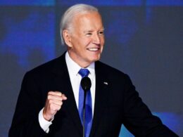 Biden delivers an ode to Harris in Democratic convention swan song