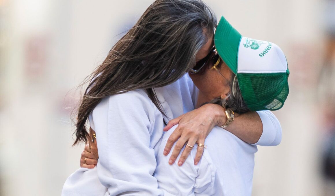 Jenna Lyons and Partner Cass Bird Pack on the PDA in Matching Looks While Out in N.Y.C.